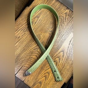 Roper Women’s Green Ostrich Print Leather Belt Green / No Buckle / L / 40”